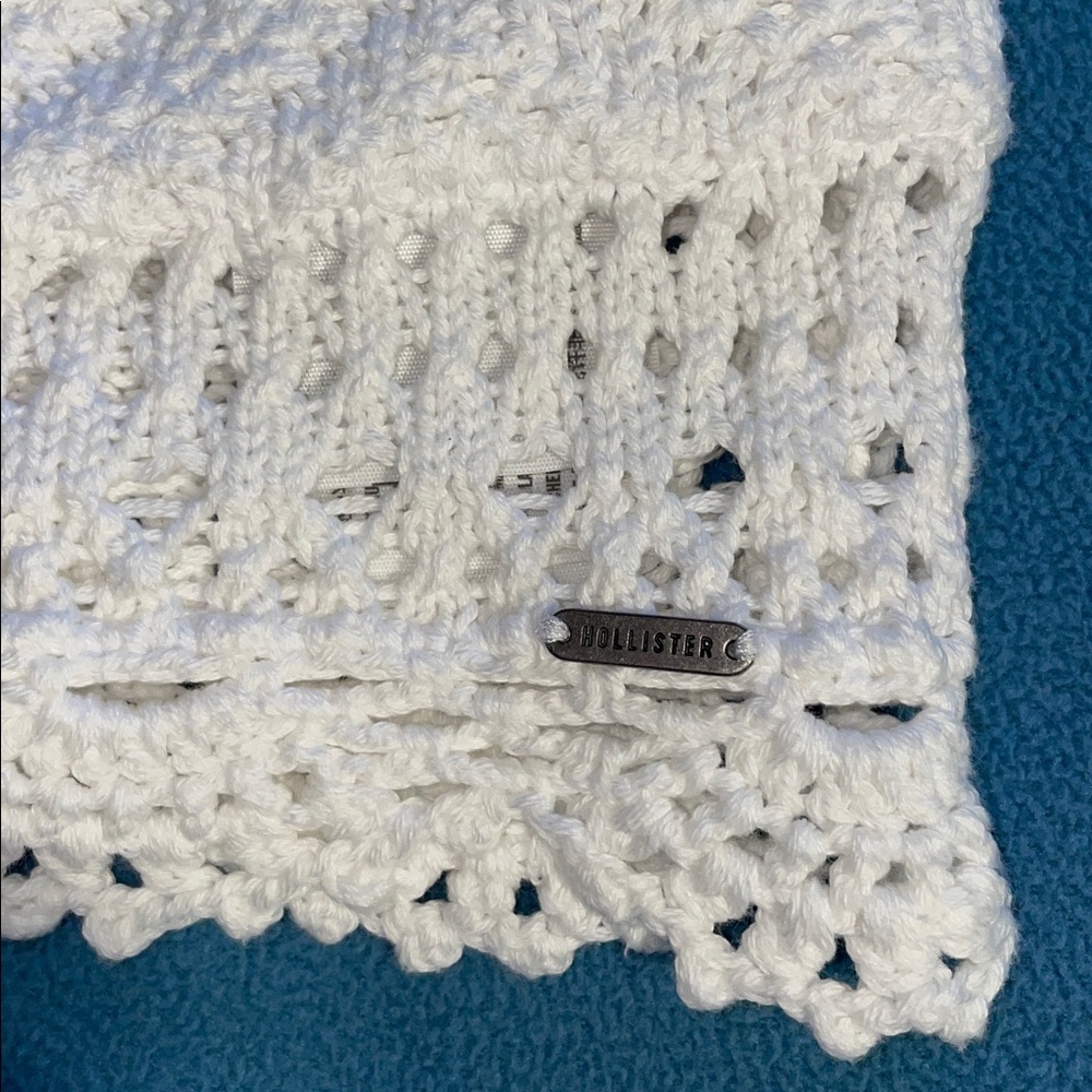 Hollister size XS vintage two-piece white crocheted cotton tank top & skirt - Picture 5 of 15